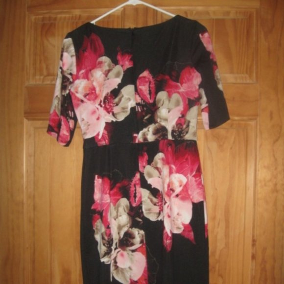 London Times Floral Mid Calf Dress - Picture 3 of 4